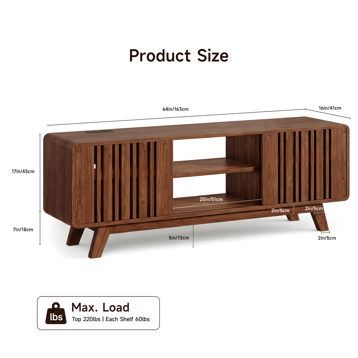 Mid Century Modern TV Stand with Charging Station for 75/70/65/60 Inch TV, Wood Entertainment Center with Storage & Sliding Grille Door, Media Console Table for Living Room, Bedroom