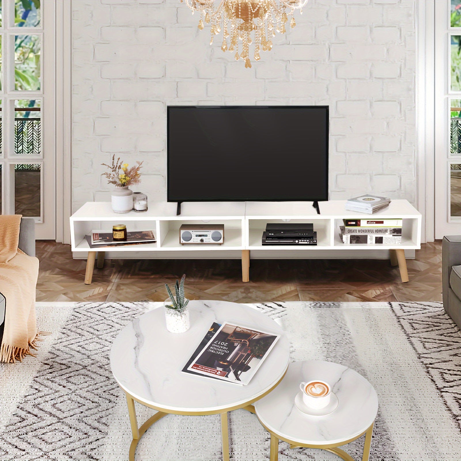 59" TV Stand for 30"-65" TV with Open Shelf