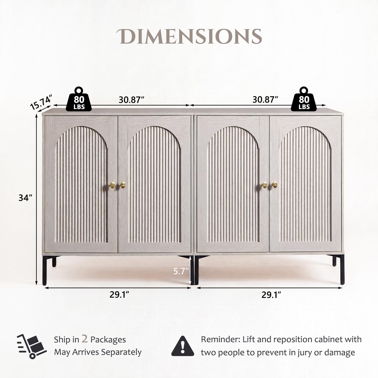 IFBUY 92.63" W Mid Century Modern TV Stands for Living Room, Brown