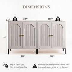 IFBUY 92.63" W Mid Century Modern TV Stands for Living Room, Brown