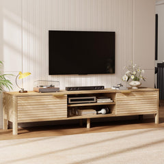 TV Stand for Living Room up to 65 Inch TVs Entertainment Center Oak 59"