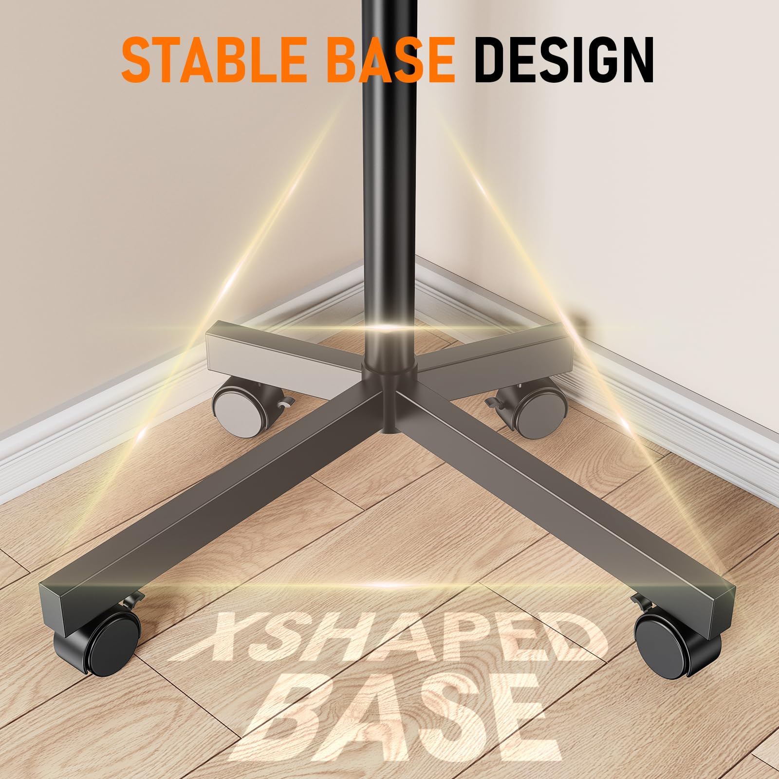 Motorized Rolling TV Stand on Wheels for 32-75 Inch TVs/Screens