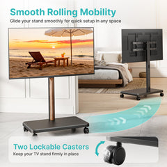 Pegzone TV Rolling Cart for 32-85 Inch LCD LED OLED Screen up to 132 Lbs
