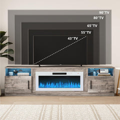 VITESSE 70”Fireplace TV Stand,Modern Entertainment Center Heating Fireplace