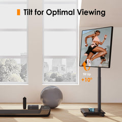 FITUEYES Hand Crank Lift TV Stand with Wheels for 32-75 Inch TVs, Black