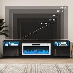VITESSE 70”Fireplace TV Stand,Modern Entertainment Center Heating Fireplace