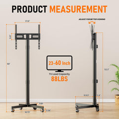 Motorized Rolling TV Stand on Wheels for 32-75 Inch TVs/Screens