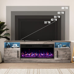 VITESSE 70”Fireplace TV Stand,Modern Entertainment Center Heating Fireplace
