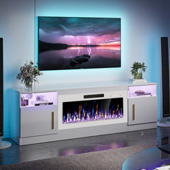 VITESSE 70”Fireplace TV Stand,Modern Entertainment Center Heating Fireplace