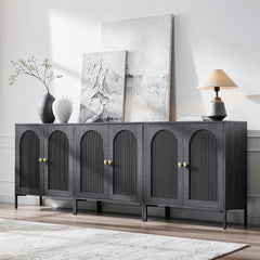 IFBUY 92.63" W Mid Century Modern TV Stands for Living Room, Brown