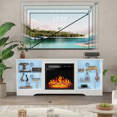 PRETZI Fireplace TV Stand with 36" Fireplace Up to 80" TVs for Living Room