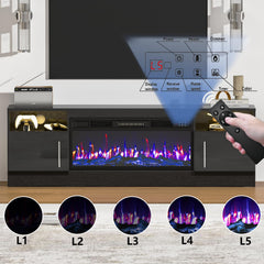 PRETZI Fireplace TV Stand with 36" Fireplace Up to 80" TVs for Living Room