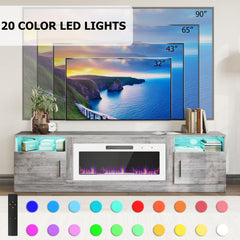 PRETZI Fireplace TV Stand with 36" Fireplace Up to 80" TVs for Living Room