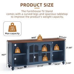 RWYHG Farmhouse TV Stand for 60 in TV, Entertainment Center for Living Room