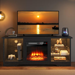 VITESSE 70”Fireplace TV Stand,Modern Entertainment Center Heating Fireplace