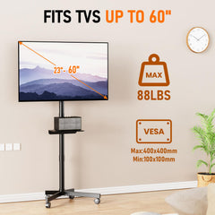 Motorized Rolling TV Stand on Wheels for 32-75 Inch TVs/Screens
