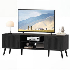 ChooChoo TV Stand with Open Shelves for 65 Inch TVs, Mid Century