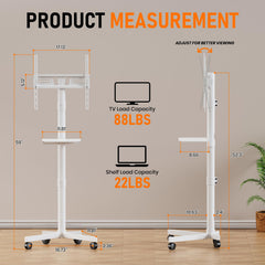 Motorized Rolling TV Stand on Wheels for 32-75 Inch TVs/Screens