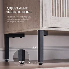 IFBUY 92.63" W Mid Century Modern TV Stands for Living Room, Brown