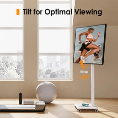 FITUEYES Hand Crank Lift TV Stand with Wheels for 32-75 Inch TVs, Black
