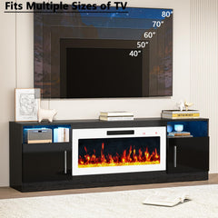 PRETZI Fireplace TV Stand with 36" Fireplace Up to 80" TVs for Living Room