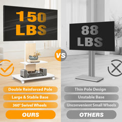 TVON Heavy Duty Rolling TV Stand for 55-100 inch Large Screens