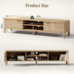 TV Stand for Living Room up to 65 Inch TVs Entertainment Center Oak 59"