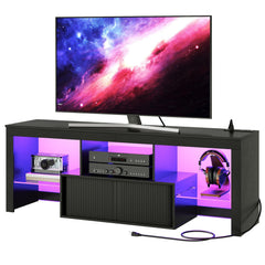 CHOEZON LED TV Stand for 60 inch TVs, Media Entertainment Center, White