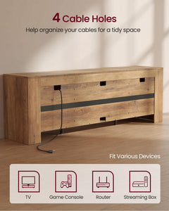 VASAGLE TV Stand, Farmhouse Entertainment Center with Storage Cabinets