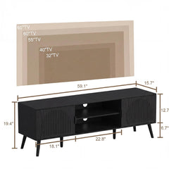 ChooChoo TV Stand with Open Shelves for 65 Inch TVs, Mid Century