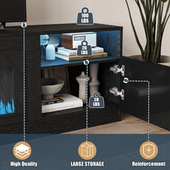 VITESSE 70”Fireplace TV Stand,Modern Entertainment Center Heating Fireplace