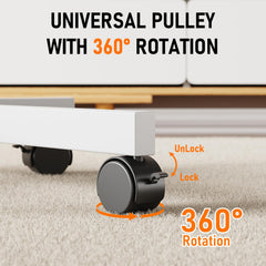 Motorized Rolling TV Stand on Wheels for 32-75 Inch TVs/Screens
