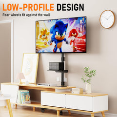 Motorized Rolling TV Stand on Wheels for 32-75 Inch TVs/Screens