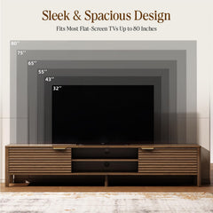 TV Stand for Living Room up to 65 Inch TVs Entertainment Center Oak 59"