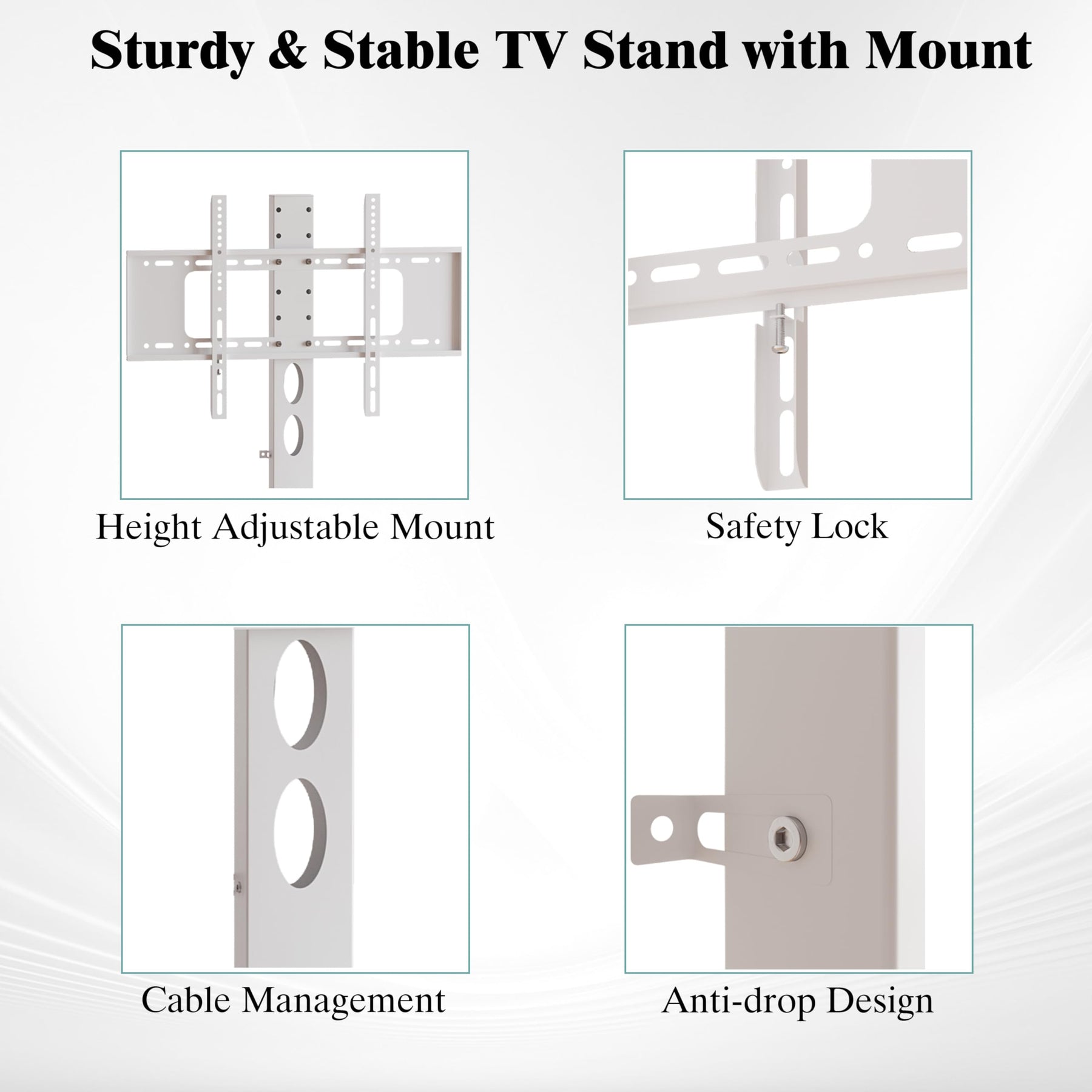 NinPeen 63" W TV Stand with Mount,LED & Charging Station for 55,65,75" TV