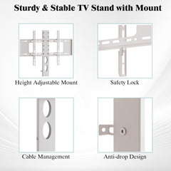NinPeen 63" W TV Stand with Mount,LED & Charging Station for 55,65,75" TV