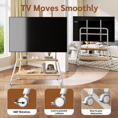BEISHI Mobile TV Stand on Wheels for 32-75 Inch TVs