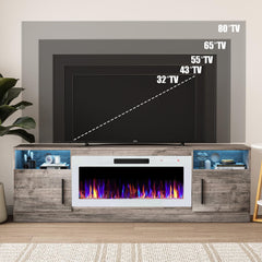 VITESSE 70”Fireplace TV Stand,Modern Entertainment Center Heating Fireplace