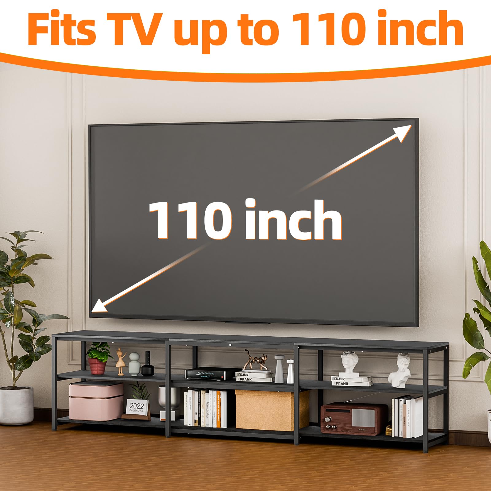 Aquzee 100 Inch TV Stand, Extra Large 98" Wide Entertainment Center