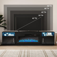 VITESSE 70”Fireplace TV Stand,Modern Entertainment Center Heating Fireplace