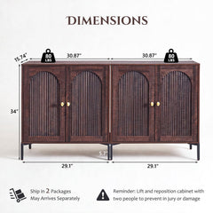 IFBUY 92.63" W Mid Century Modern TV Stands for Living Room, Brown
