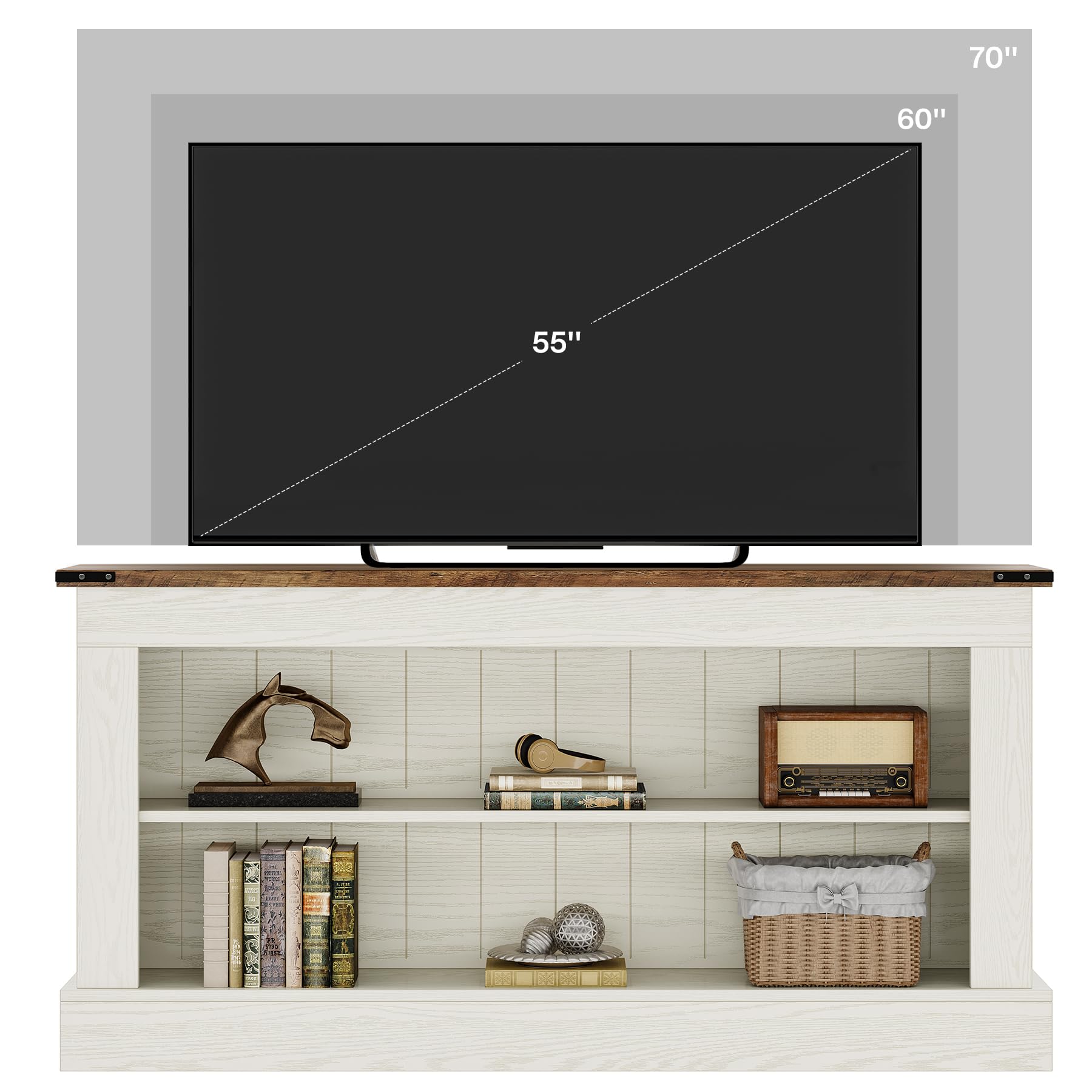 Tribesigns TV Stand, Farmhouse TV Stand for 50-70 Inches TVs