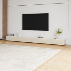 94.5" Fully Assembled TV Console, White TV Stand with Sintered Stone Top