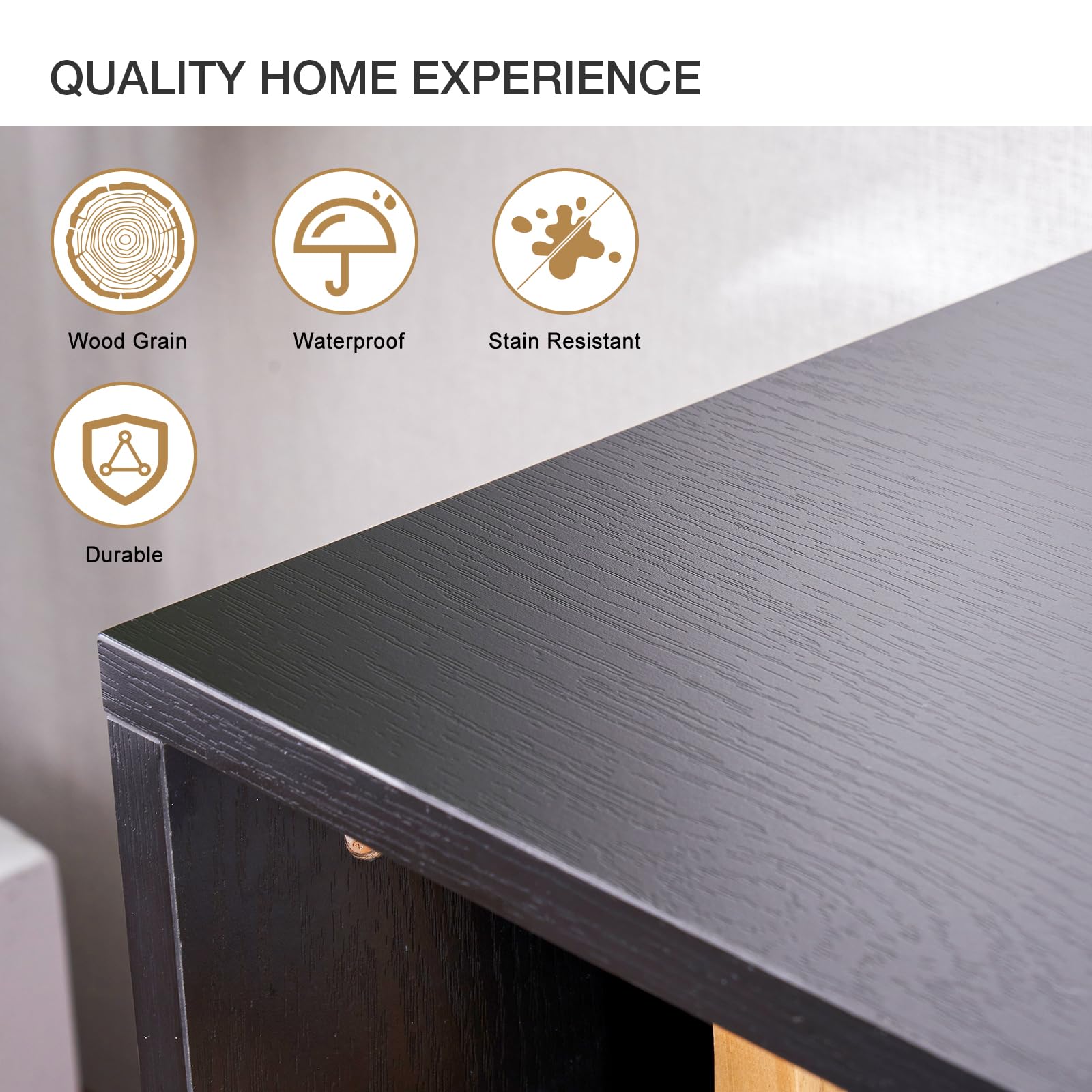 oneinmil Fireplace TV Stand with 36" Electric Fireplace, LED Light Entertainment Center, Modern Wood Texture Entertainment Stand with Highlight Storage Cabinet for TVs Up to 80", 70 inches, Black