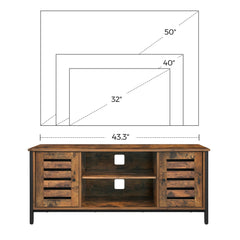 VASAGLE TV Stand, Farmhouse Entertainment Center with Storage Cabinets