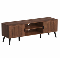 ChooChoo TV Stand with Open Shelves for 65 Inch TVs, Mid Century