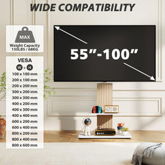TVON Heavy Duty Rolling TV Stand for 55-100 inch Large Screens