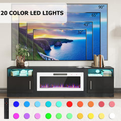 PRETZI Fireplace TV Stand with 36" Fireplace Up to 80" TVs for Living Room