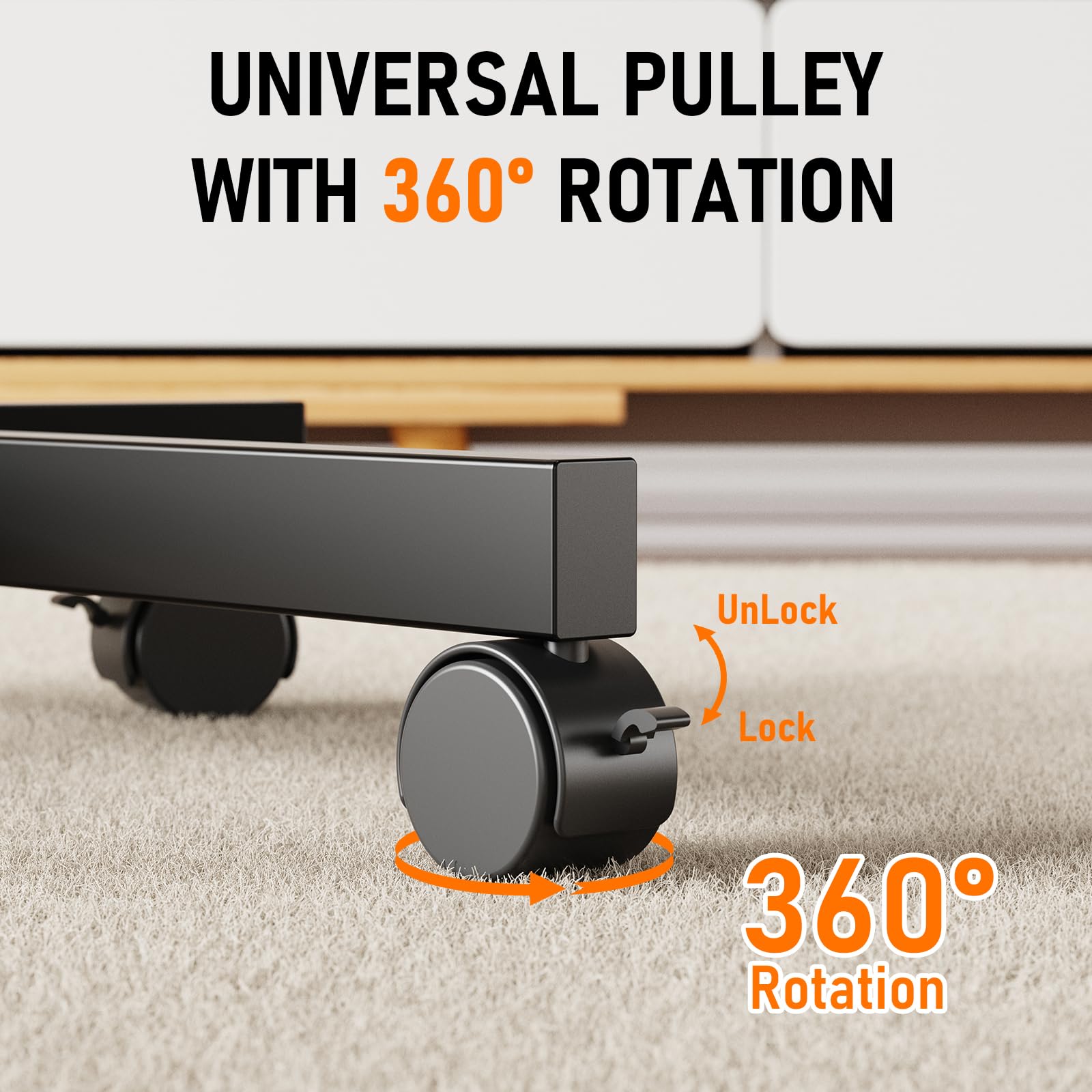 Motorized Rolling TV Stand on Wheels for 32-75 Inch TVs/Screens