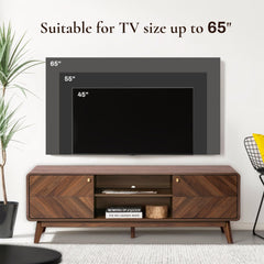 LuxenHome 63" Mid Century Modern TV Stand for Living Room for TVs up to 65"
